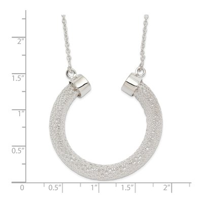 Sterling Silver Mesh Hoop Necklace – view 3