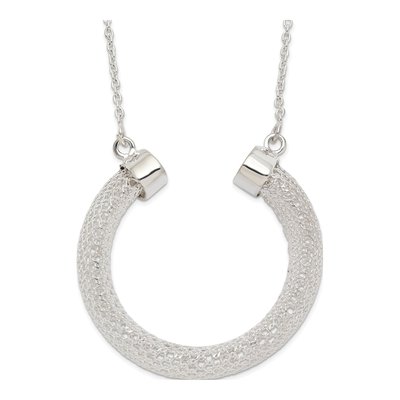 Sterling Silver Mesh Hoop Necklace