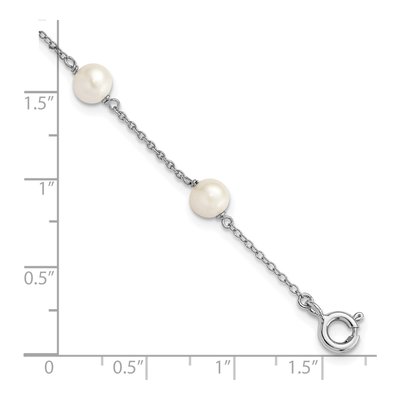 Sterling Silver Freshwater Cultured Pearl Girls' Bracelet – view 3