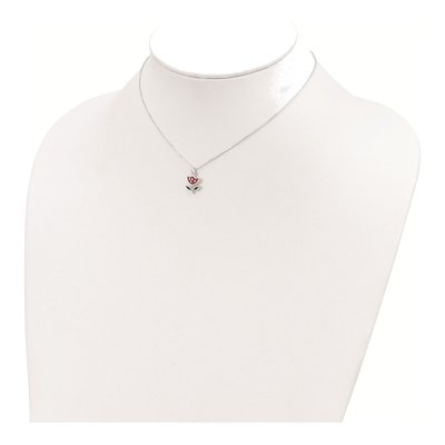 Sterling Silver Girls' Enameled Flower Pendant Necklace – view 4
