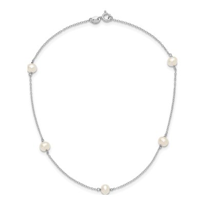 Sterling Silver Freshwater Cultured Pearl Girls' Necklace – view 4
