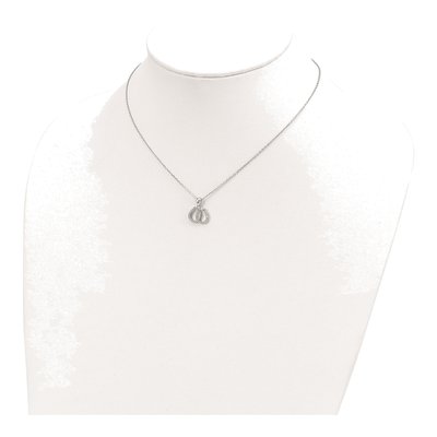 Sterling Silver CZ Double Horseshoe Pendant Necklace – view 4