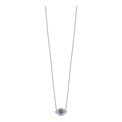 Sterling Silver CZ Evil Eye Pendant Necklace – view 3