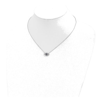 Sterling Silver CZ Evil Eye Pendant Necklace – view 4