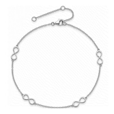 Sterling Silver Infinity Anklet – view 6