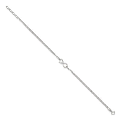 Sterling Silver 2-Strand Infinity Anklet – view 3
