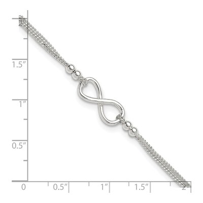 Sterling Silver 2-Strand Infinity Anklet – view 5