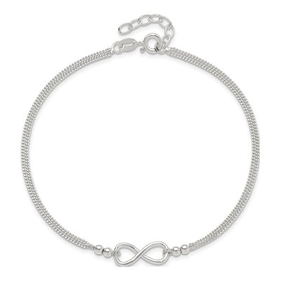 Sterling Silver 2-Strand Infinity Anklet – view 6