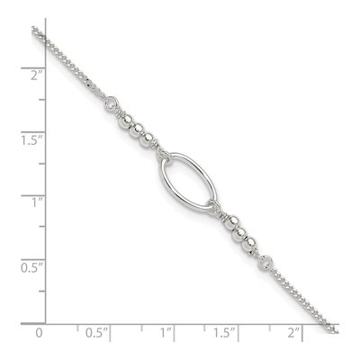 Sterling Silver Oval Link Anklet – view 5