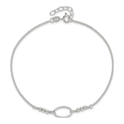 Sterling Silver Oval Link Anklet – view 6