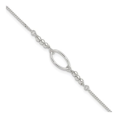 Sterling Silver Oval Link Anklet