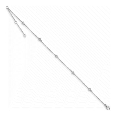 Sterling Silver CZ Bezel Anklet – view 2