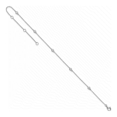 Sterling Silver CZ Bezel Anklet – view 7