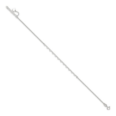 Sterling Silver Heart Link Anklet – view 3