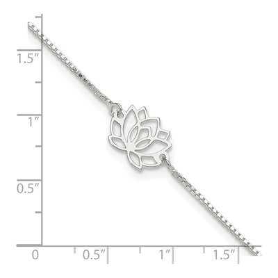 Sterling Silver Lotus Blue Tassel Anklet – view 5