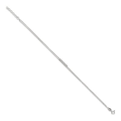 Sterling Silver Beaded 2-Strand Anklet – view 3