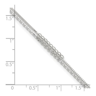 Sterling Silver Beaded 2-Strand Anklet – view 5