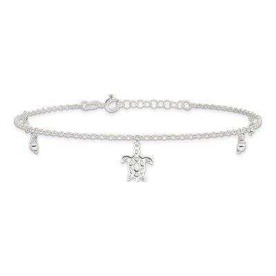 Sterling Silver Turtle Anklet – view 4