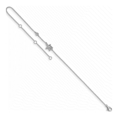 Sterling Silver CZ Turtle Anklet – view 3
