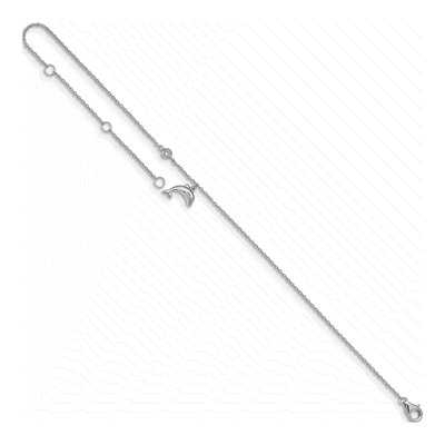 Sterling Silver CZ Dolphin Anklet – view 3