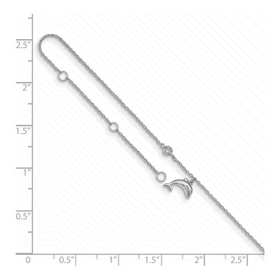 Sterling Silver CZ Dolphin Anklet – view 5