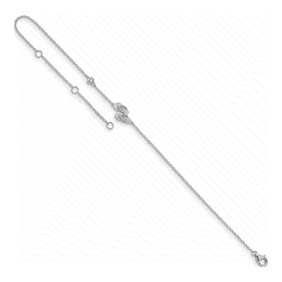 Sterling Silver CZ Flip Flop Anklet – view 3