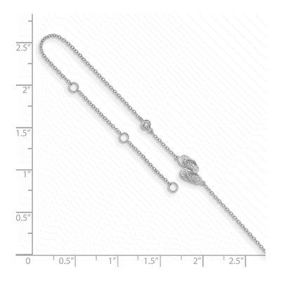 Sterling Silver CZ Flip Flop Anklet – view 5