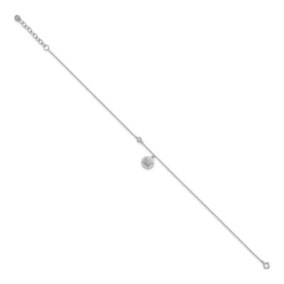 Sterling Silver CZ Sand Dollar Anklet – view 2