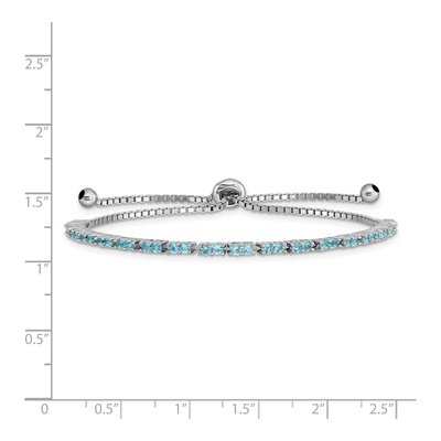 Sterling Silver CZ December Birthstone Bracelet – view 3