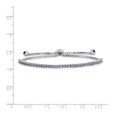 Sterling Silver CZ February Birthstone Bracelet – view 3