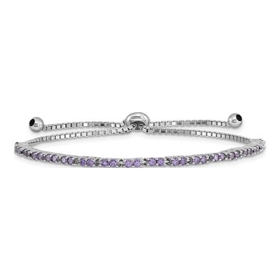 Sterling Silver CZ February Birthstone Bracelet