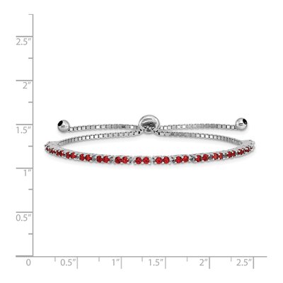 Sterling Silver CZ July Birthstone Bracelet – view 3