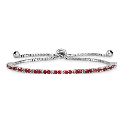 Sterling Silver CZ July Birthstone Bracelet