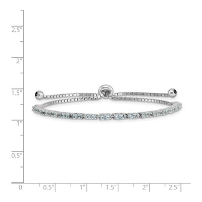 Sterling Silver CZ March Birthstone Bracelet – view 3