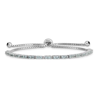Sterling Silver CZ March Birthstone Bracelet