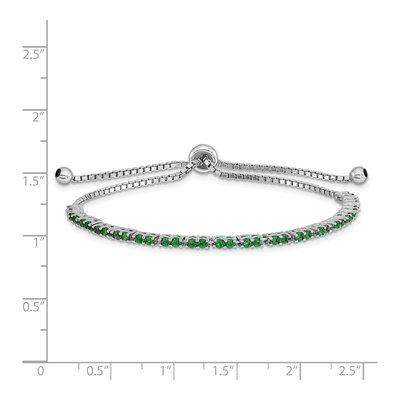 Sterling Silver CZ May Adjustable Bracelet – view 3