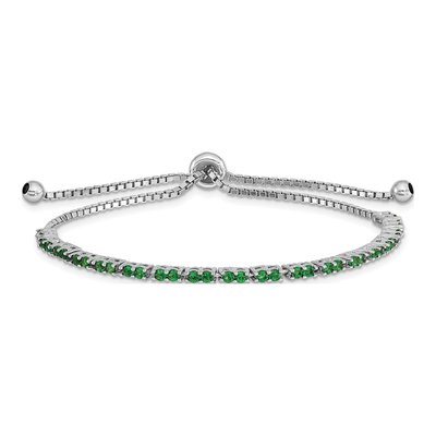 Sterling Silver CZ May Adjustable Bracelet