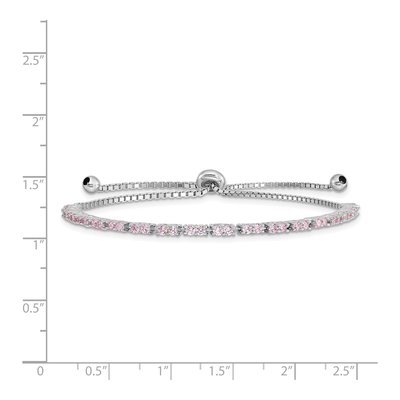 Sterling Silver CZ October Birthstone Bracelet – view 3