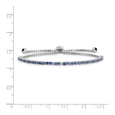 Sterling Silver CZ September Adjustable Bracelet – view 3