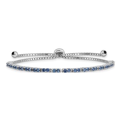 Sterling Silver CZ September Adjustable Bracelet