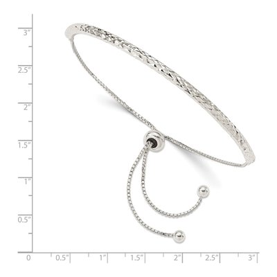 Sterling Silver Diamond-Cut Adjustable Bracelet – view 3