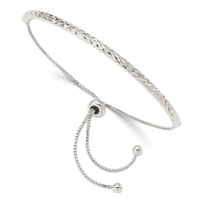 Sterling Silver Diamond-Cut Adjustable Bracelet