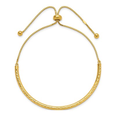 Gold-Plated Sterling Silver Diamond-Cut Bar Bracelet – view 3