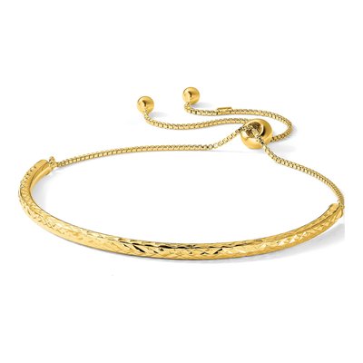 Gold-Plated Sterling Silver Diamond-Cut Bar Bracelet – view 6