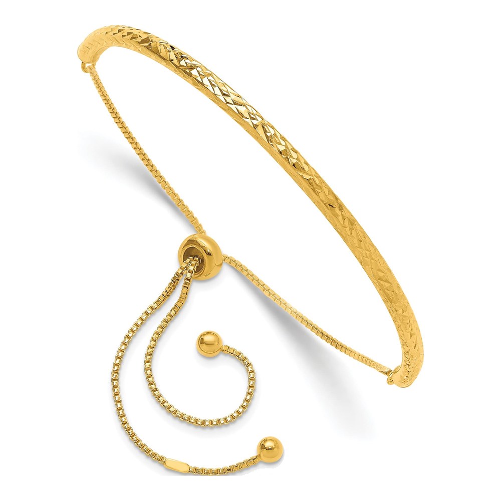 Gold-Plated Sterling Silver Diamond-Cut Bar Bracelet