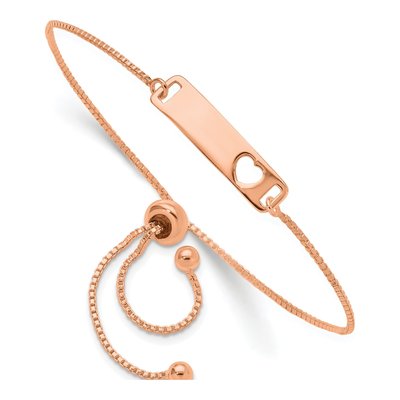 Rose Gold-Plated Sterling Silver Bar Heart Bracelet