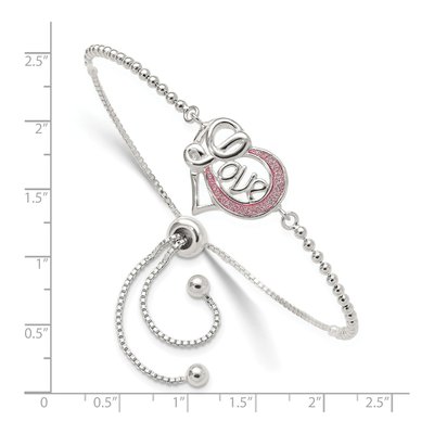 Sterling Silver Glitter Infinity LOVE Bracelet – view 2