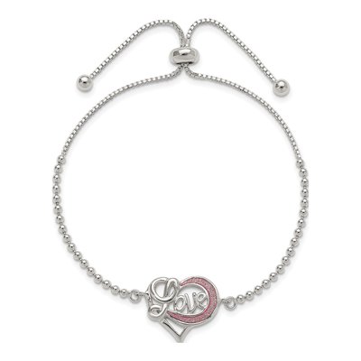 Sterling Silver Glitter Infinity LOVE Bracelet – view 3