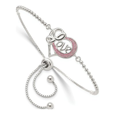 Sterling Silver Glitter Infinity LOVE Bracelet