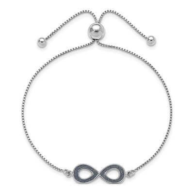 Sterling Silver Glitter Infinity Bracelet – view 4